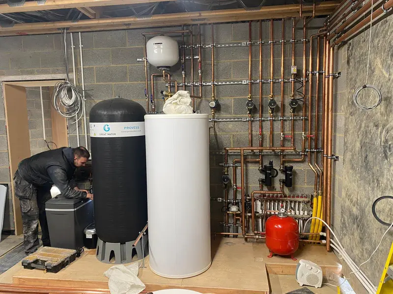 Central heating and hot water cylinder installation by C Hobbs Plumbing and Heating in Harpenden