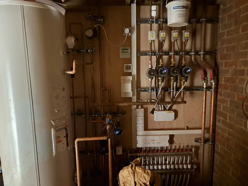 Heating system with cylinder, pumps and controls installed by C Hobbs Plumbing and Heating in Milton Keynes
