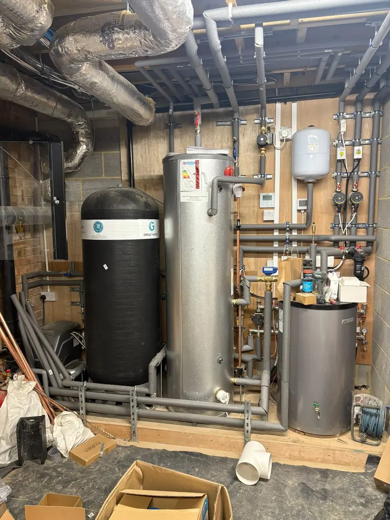 Hot water cylinders and insulated heating pipework installed by C Hobbs Plumbing and Heating in Bedfordshire